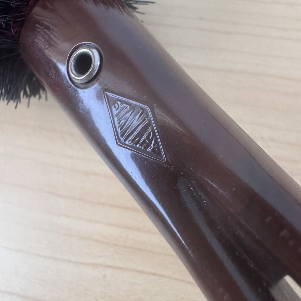 Vintage Stanley Home XL 10" Lint Clothes Suit Brush Brown Handle Black‎ Bristles - Picture 5 of 5